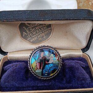 English 1920's Morpho Butterfly & Sterling Brooch